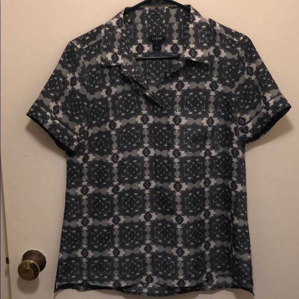 ZARA // gray collared blouse